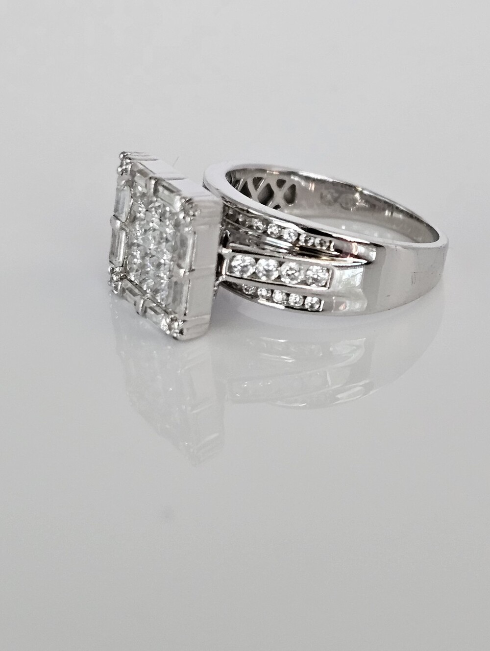 NOT FOR SALE JTV 2.37ctw High Grade CZ Invisible Set Platineve®Ring - Picture 14 of 17